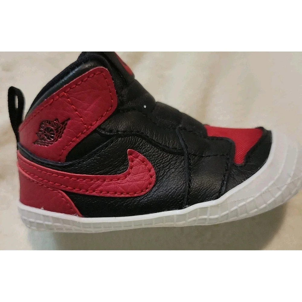 NIKE AIR JORDAN 1 CRIB BOOTIE HIGH SIZE 4C BLACK VARSITY ROYAL BABY NEWBORN